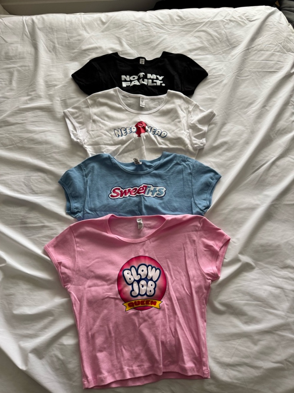 Y2K Graphic Baby Tee Bundle (4) Cropped Trendy Tops
